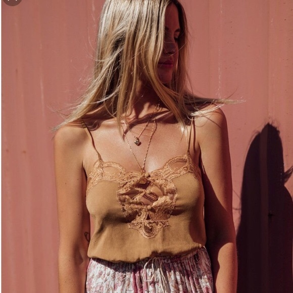 Spell Tops - Spell Love Lace Cami Caramel